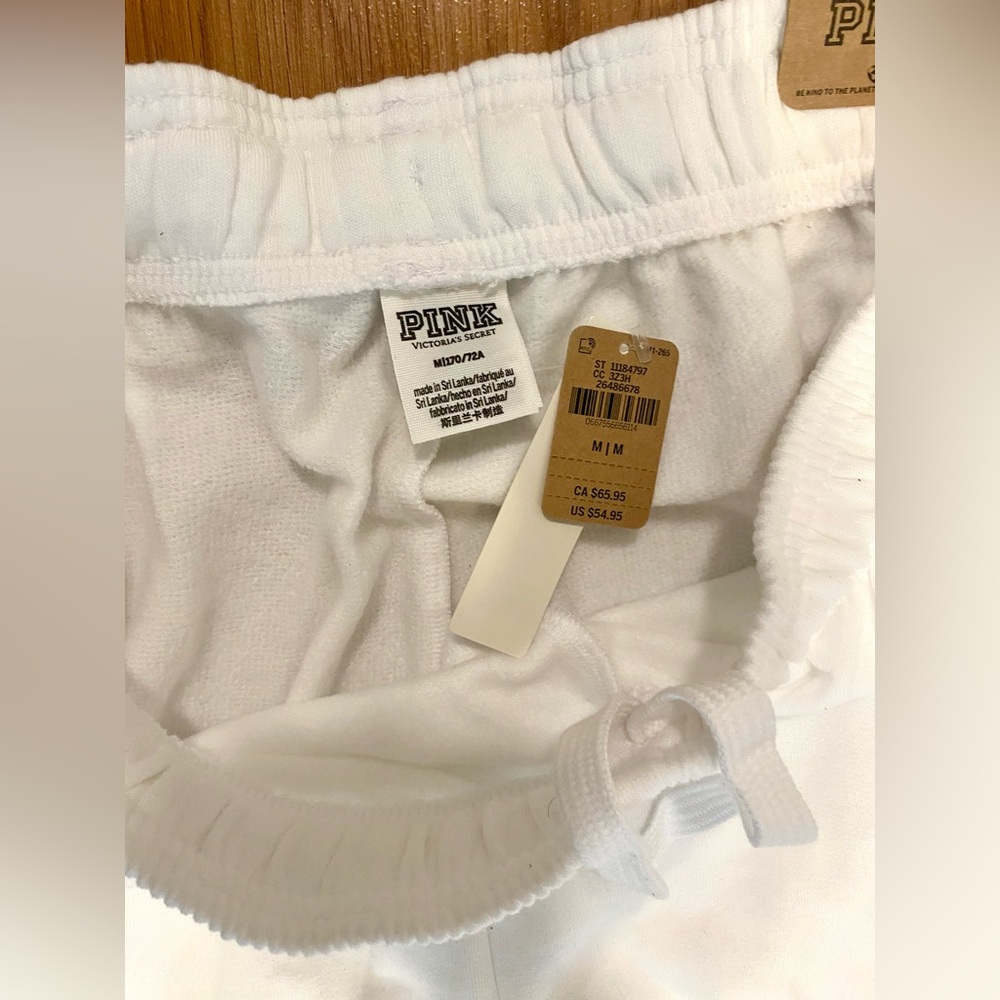 🌈NWT VS PINK RAINBOW WHITE MATCHING SET ZIP UP HOODIE / JOGGERS SIZE MEDIUM! HTF - Picture 12 of 16